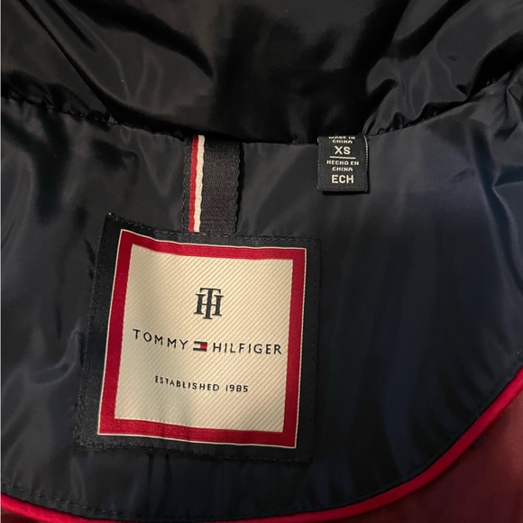 Tommy Hilfiger Navy Blue Faux Fur Hood Puffer Winter Jacket Coat XS Extra Small - Picture 4 of 11